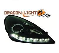LHD Headlight Pair LED Dragon DRL Black H7 H1 Mercedes-Benz SLK R171 2004-2011