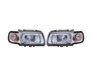 LHD Headlights Headlamps Pair Clear Chrome for VW Polo 6n 1994-99