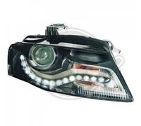 LHD LED Projector Headlights DRL Clear Black for Audi A4 8K/8E 2007-2011 Pair