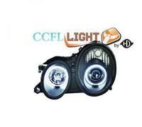 LHD OS NS CCFL Projector Headlights Pair Clear Black For Mercedes CLK C208 97-02