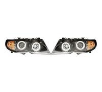 LHD Projector CCFL Headlights Pair Black For BMW 3 Series E46 4door 2001-05