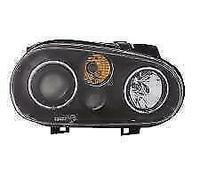 LHD Projector Headlights Black Rings for VW Golf MK4 1997-2004 E Marked Pair