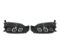 LHD Projector Headlights Headlamp Pair Angel Eyes Black for Ford Fiesta 1995-02