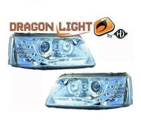 LHD Projector Headlights Headlamp Pair LED Dragon Clear Chrome For VW T5 03-09
