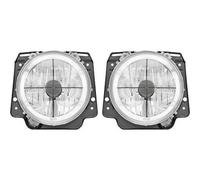 LHD Projector Headlights Pair Angel Eyes Black For VW Golf II Typ191 1983-91