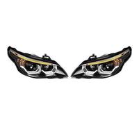 LHD Projector Headlights Pair Angel Eyes Black H7 for BMW E60 E61 2003-07
