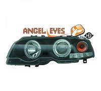 LHD Projector Headlights Pair Angel Eyes Clear Black For BMW 3 Series E46 99-03