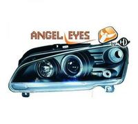 LHD Projector Headlights Pair Angel Eyes Clear Black for Peugeot 106 95-05