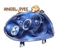 LHD Projector Headlights Pair Angel Eyes Clear Black for Renault Clio II 98-01