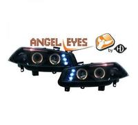 LHD Projector Headlights Pair Angel Eyes Clear Black For Renault Megane II 02-05