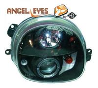 LHD Projector Headlights Pair Angel Eyes Clear Black For Renault Twingo 93-98