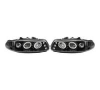 LHD Projector Headlights Pair Angel Eyes Clear Black H1 Rover 200 Serie 95-00