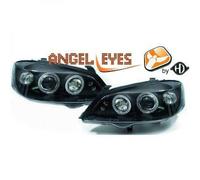 LHD Projector Headlights Pair Angel Eyes Clear Black Round For Vauxhall Astra G