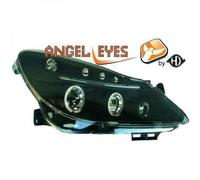 LHD Projector Headlights Pair Angel Eyes Clear Black Vauxhall Corsa D 06-11