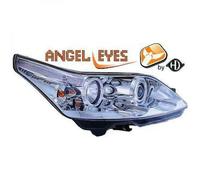 LHD Projector Headlights Pair Angel Eyes Clear Chrome For Citroen C4 2004-09