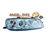 LHD Projector Headlights Pair Angel Eyes Clear Chrome For Fiat Punto 99-03