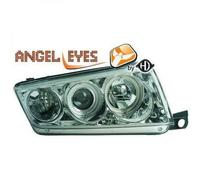 LHD Projector Headlights Pair Angel Eyes Clear Chrome for Skoda Fabia 1999-07