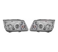 LHD Projector Headlights Pair Angel Eyes Clear Chrome for VW Bora 1998-05