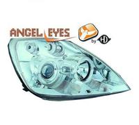 LHD Projector Headlights Pair Angel Eyes Clear Chrome Ford Fiesta 2002-05