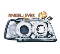 LHD Projector Headlights Pair Angel Eyes Clear Chrome H1 H1 Renault Clio 91-98