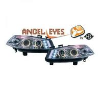 LHD Projector Headlights Pair Angel Eyes Clear Chrome Renault Megane II 02-05