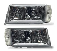 LHD Projector Headlights Pair Clear Chrome For Mercedes-Benz 190E D W201 82-93