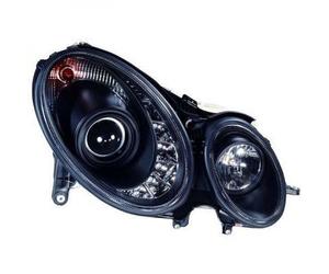 LHD Projector Headlights Pair LED Dragon Clear Black D2S H7 For Mercedes W211