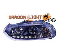 LHD Projector Headlights Pair LED Dragon Clear Black For Alfa Romeo 156 97-03