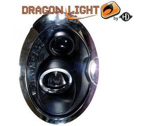 LHD Projector Headlights Pair LED Dragon Clear Black For Mini R50 52 53 0