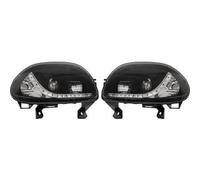 LHD Projector Headlights Pair LED Dragon Clear Black For Renault Clio II 98-01