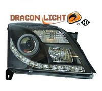 LHD Projector Headlights Pair LED Dragon Clear Black For Vauxhall Vectra C 02-05