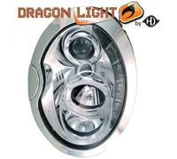 LHD Projector Headlights Pair LED Dragon Clear Chrome For Mini R50 52 53