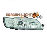 LHD Projector Headlights Pair LED Dragon Clear Chrome For Peugeot 306 II 97-01
