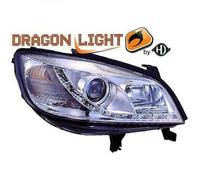 LHD Projector Headlights Pair LED Dragon Clear Chrome For Vauxhall Zafira 99-05