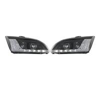 LHD Projector Headlights Pair LED Dragon DRL Black For Ford Focus II 04-07