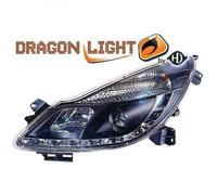 LHD Projector Headlights Pair LED Dragon DRL Clear Black Vauxhall Corsa D 06-11