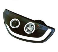LHD Projector Headlights Pair LED Dragon DRL Lights Black Hyundai IX35 2010-13