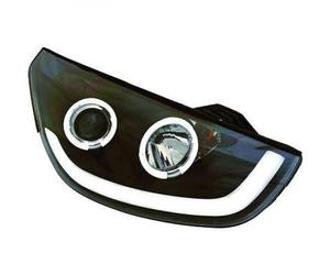 LHD Projector Headlights Pair LED Dragon DRL Lights Black Hyundai IX35 2010-13