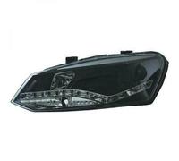 LHD Projector Headlights Pair LED Dragon DRL Lights Black VW Polo 6R 2009-14