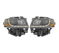 LHD Projector Headlights Pair LED Dragon DRL Lights Black VW T4 1996-03 longnose