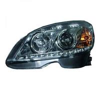 LHD Projector Headlights Pair LED Dragon DRL Lights Chrome Mercedes w204 07-11