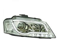LHD Projector Headlights Pair LED DRL Clear Chrome For Audi A3 Hatchback 08