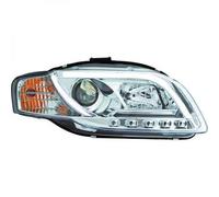 LHD Projector Headlights Pair LED DRL Clear Chrome For Audi A4 Avant 8E 04-07