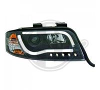 LHD Projector Headlights Pair LED lightbar DRL Clear Black Audi A6 Typ 4B 01-04
