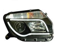 LHD Projector Headlights Pair LED lightbar DRL Clear Black For Dacia Duster