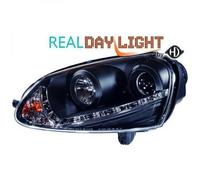 LHD Projector LED DRL Headlights Headlamp Pair Clear Black For VW Golf V 03-08