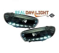 LHD Projector LED DRL Headlights Headlamp Pair Clear Black For VW Scirocco 08-14