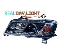 LHD Projector LED DRL Headlights Pair Clear Black Fiat Stilo 3 Door 2001-08