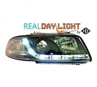 LHD Projector LED DRL Headlights Pair Clear Black For Audi A4 Avant 8D2 94-98