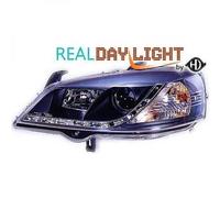 LHD Projector LED DRL Headlights Pair Clear Black For Vauxhall Astra G 97-04
